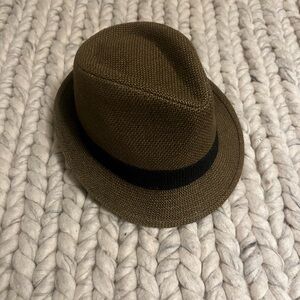 Classic Jute Fedora - Brown & Black - S/M